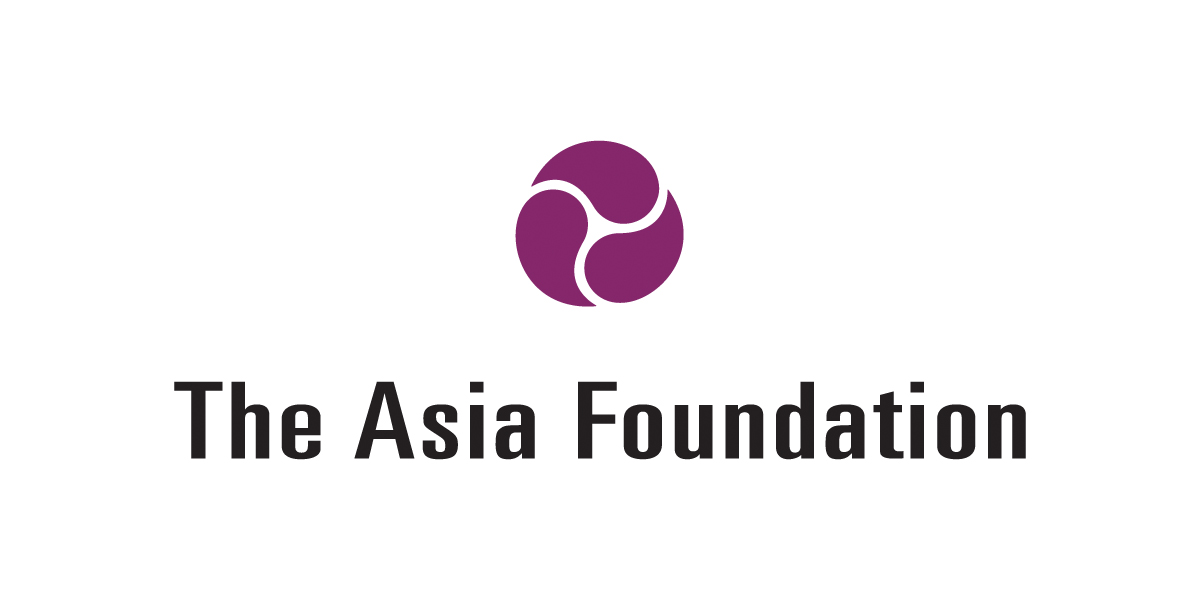 Purple stylized Asia Foundation logo with black text.