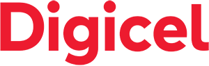 The Digicel logo in red with two red droplets above the "i" and the "l".